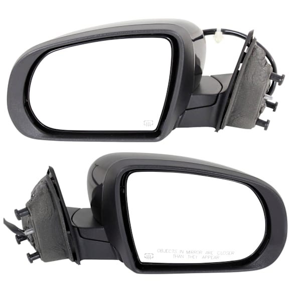 Driver and Passenger Side Mirror, Power Adjust, Heated, Manual Folding, Paintable, In-housing Signal Light, With Memory, With Puddle Light, No Auto-Dim, No Blind Spot Feature
