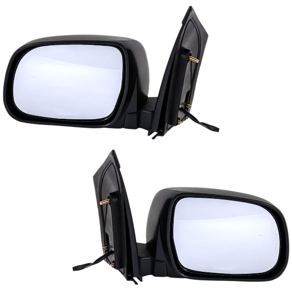 Driver and Passenger Side Mirror, Power Adjust, Heated, Manual Folding, Paintable, In-housing Signal Light, No Memory, No Puddle Light, No Auto-Dim, No Blind Spot Feature