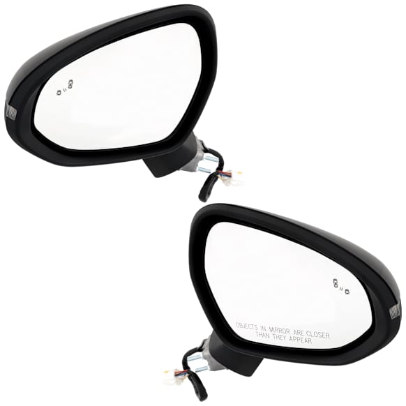 Driver and Passenger Side Mirror, GT-Line Model, Power Adjust, Heated, Manual Folding, Paintable, In-housing Signal Light, With Blind Spot Detection in Glass