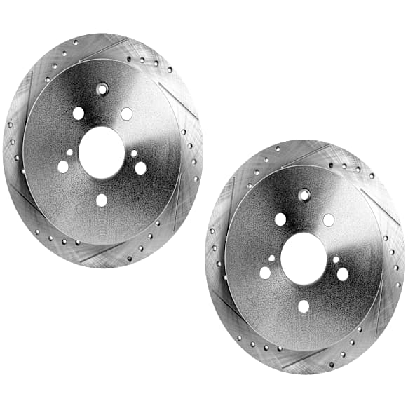 2015 Lexus RX450h Base - Rear Brake Disc, Natural Finish, Cross-drilled and Slotted, Solid, 5 Lugs, 309 mm, 3.5L 6Cyl