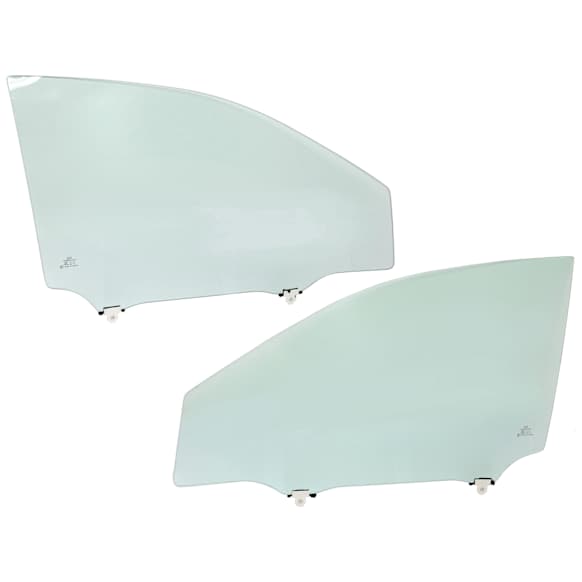 Front, Driver and Passenger Side Door Glasses, Green Tint, Replaces NAGS No. FD24166 GTYN, FD24167 GTYN