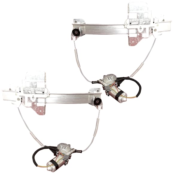 1995-1997 Lincoln Town Car - Rear, Driver and Passenger Side Power Window Regulator, With Motor