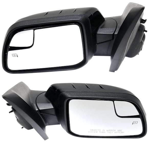 Driver and Passenger Side Mirror, Power Adjust, Heated, Manual Folding, Paintable, In-housing Signal Light, No Memory, With Puddle Light, No Auto-Dim, With Blind Spot Glass