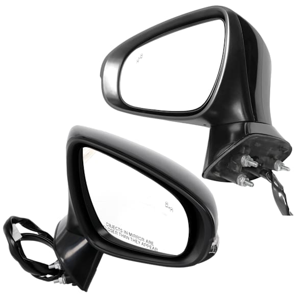 Driver and Passenger Side Mirrors, Power Adjust, Manual Folding, Heated, Paintable, In-housing Signal Light, With memory, With Puddle Light, No Auto-Dimming, With Blind Spot Detection in Glass