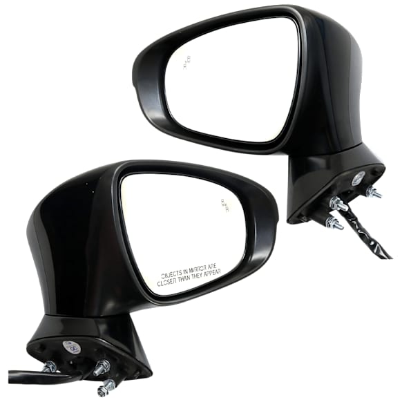 Driver and Passenger Side Mirror, Power Adjust, Heated, Power Folding, Paintable, In-housing Signal Light, With Memory, With Puddle Light, No Auto-Dim, With Blind Spot Detection in Glass