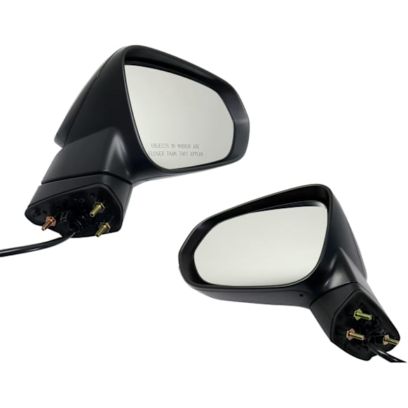 Driver and Passenger Side Mirrors, Power Adjust, Manual Folding, Heated, Paintable, In-housing Signal Light, With memory, No Puddle Light, No Auto-Dimming, No Blind Spot Feature