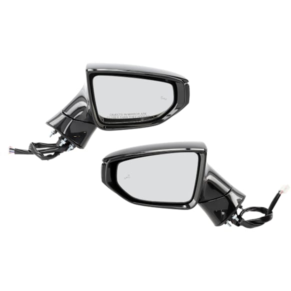 Driver and Passenger Side Mirror, Power Adjust, Heated, Power Folding, Paintable, In-housing Signal Light, With Memory, No Puddle Light, No Auto-Dim, With Blind Spot Light in Glass