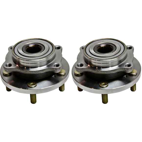 Front, Driver and Passenger Side Wheel Hub, 5 Lugs, With Bearing