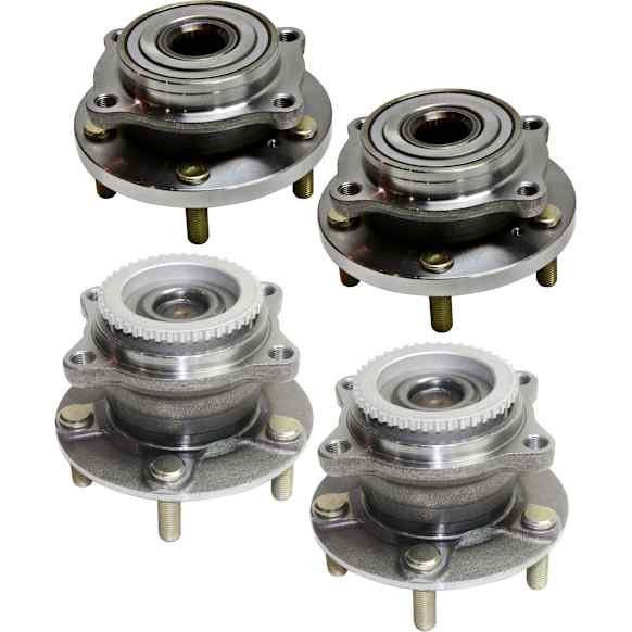 Front and Rear, Driver and Passenger Side Wheel Hub, 5 Lugs, With Bearing, FWD, 3.8L, 6Cyl