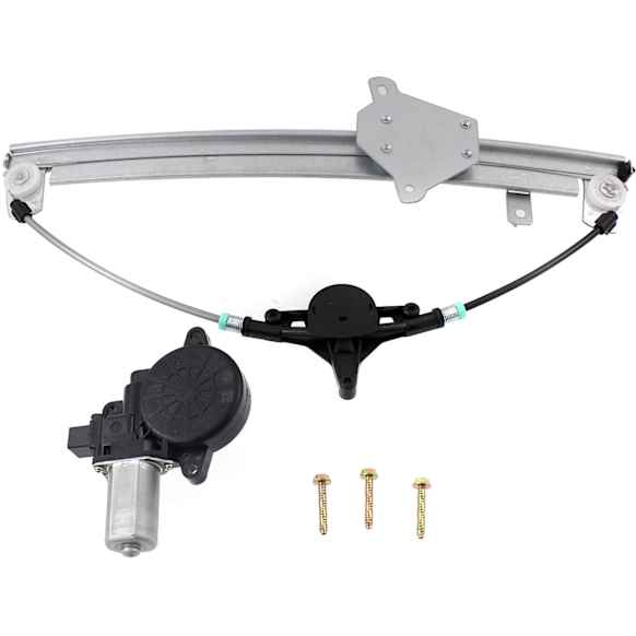 Front, Driver and Passenger Side Power Window Regulator, With Motor