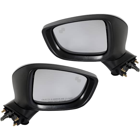 Driver and Passenger Side Mirror, Power Adjust, Non-Heated, Manual Folding, Paintable, In-housing Signal Light, No Memory, No Puddle Light, No Auto-Dim, With Blind Spot Detection in Glass