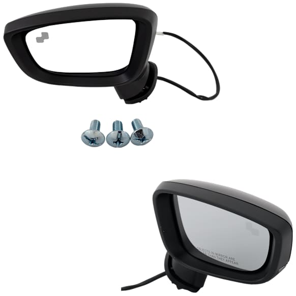 Driver and Passenger Side Mirror, Power Adjust, Driver Side - Heated; Passenger Side - Non-Heated, Manual Folding, Paintable, In-housing Signal Light, No Memory, No Puddle Light, No Auto-Dim