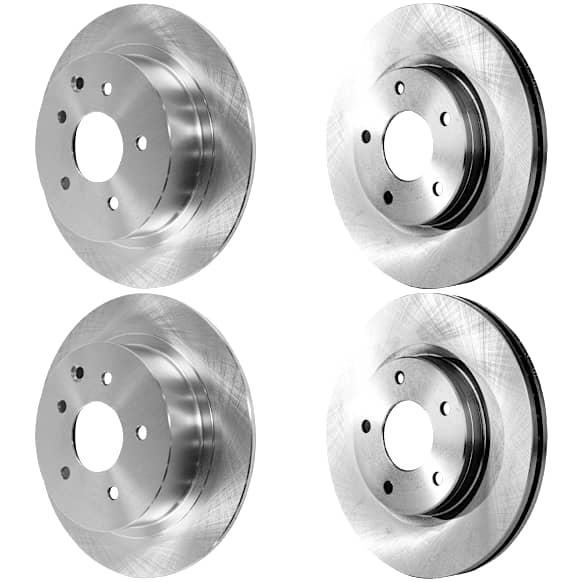 2016 Nissan Sentra - Front and Rear Brake Disc, Natural Finish, Plain Surface, 5 Lugs, Front-279.91 mm/Rear-291.59 mm, With Rear Disc Brake, 1.8L 4Cyl