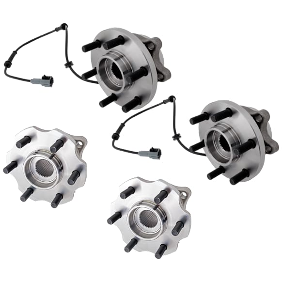 Front and Rear, Driver and Passenger Side Wheel Hub, 6 Lugs, With Bearing, 4WD