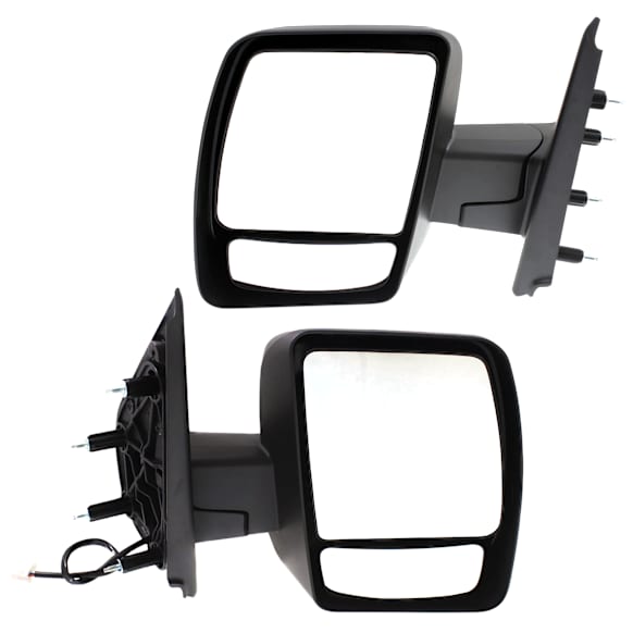 Driver and Passenger Side Mirror, Power Adjust, Non-Heated, Manual Folding, Textured Black, No Signal Light, No Memory, No Puddle Light, No Auto-Dim, With Blind Spot Glass
