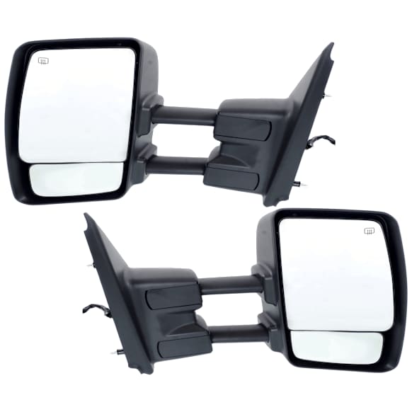 2016 Nissan NV2500 S - Driver and Passenger Side Towing Mirror, Power Adjust, Heated, Chrome, Manual Folding, No Signal Light, With Blind Spot Glass, No Memory, No Puddle Light, No Auto-Dimming