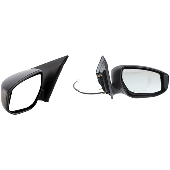 2016 Nissan Sentra - Driver and Passenger Side Mirror, Power Adjust, Non-Heated, Textured Black, Manual Folding, No Signal Light, No Blind Spot Feature, No Memory, No Puddle Light, No Auto-Dimming