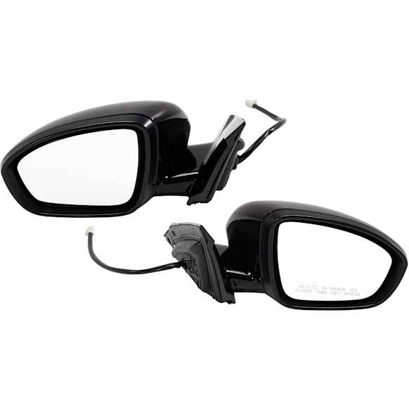 Driver and Passenger Side Mirrors, Power Adjust, Manual Folding, Heated, Paintable, In-housing Signal Light, No Memory, Puddle Light, Auto-Dimming, and Blind Spot Feature, For Models Without SVC