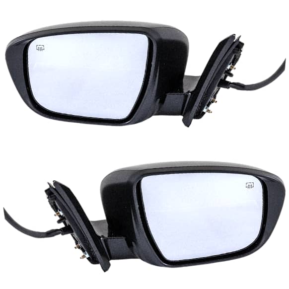 Driver and Passenger Side Mirror, Power Adjust, Heated, Manual Folding, Paintable, In-housing Signal Light, With Memory, No Puddle Light, No Auto-Dim, No Blind Spot Feature