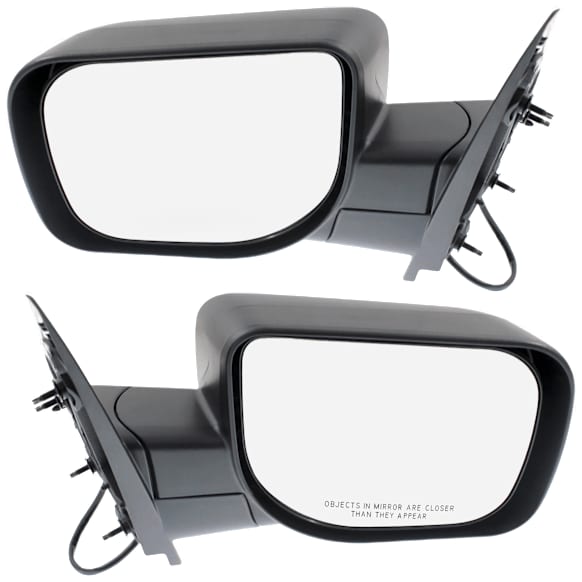 Driver and Passenger Side Mirror, Power Adjust, Non-Heated, Manual Folding, Textured Black, No Signal Light, No Memory, No Puddle Light, No Auto-Dim, No Blind Spot Feature