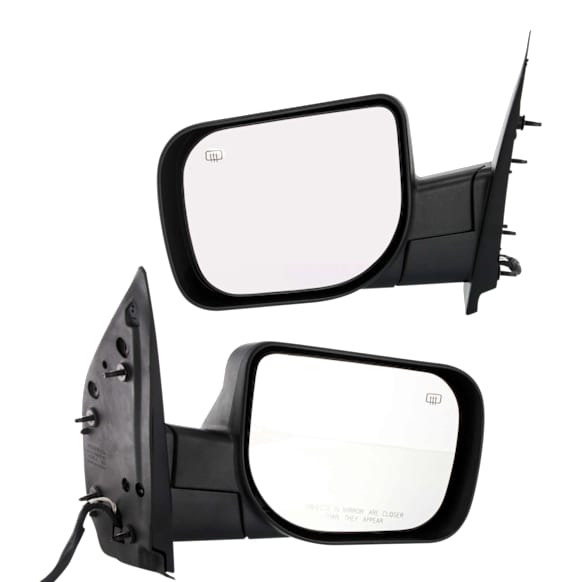 Driver and Passenger Side Mirror, Power Adjust, Heated, Manual Folding, Chrome, No Signal Light, With Memory, With Puddle Light, No Auto-Dim, No Blind Spot Feature