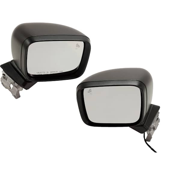 Driver and Passenger Side Non-Towing Mirrors, Power Adjust, Manual Folding, Heated, Textured Black, In-housing Signal Light, No Memory, No Puddle Light, No Auto-Dimming