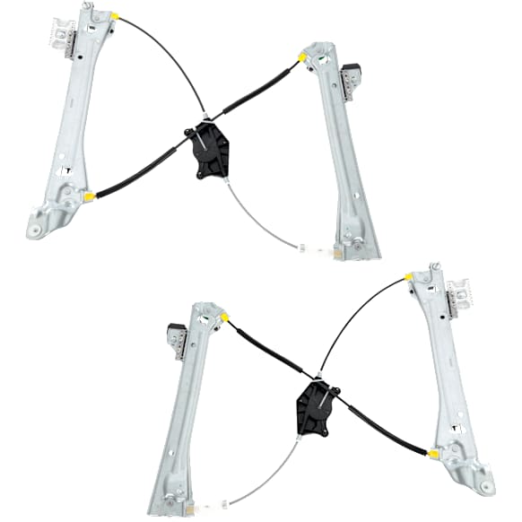 Front, Driver and Passenger Side Power Window Regulators, Without Motor, Coupe