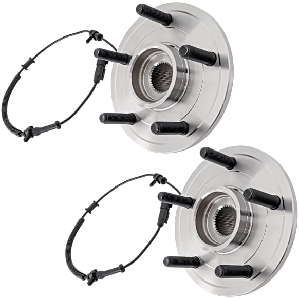 Front, Driver and Passenger Side Wheel Hub, 5 Lugs, With Bearing, With Sensor