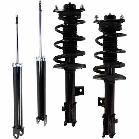 Front and Rear, Driver and Passenger Side Shock and Fully Loaded Strut, FWD