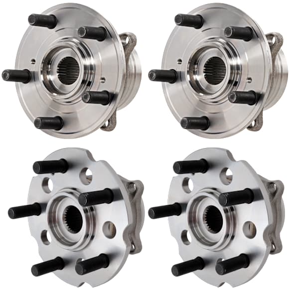 Front and Rear, Driver and Passenger Side Wheel Hub, 5 Lugs, With Bearing