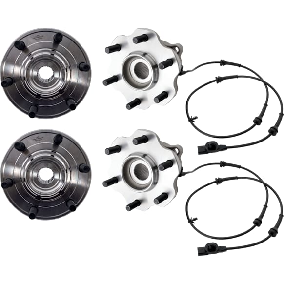 Front and Rear, Driver and Passenger Side Wheel Hub, 6 Lugs, With Bearing, 5.6L, 8Cyl