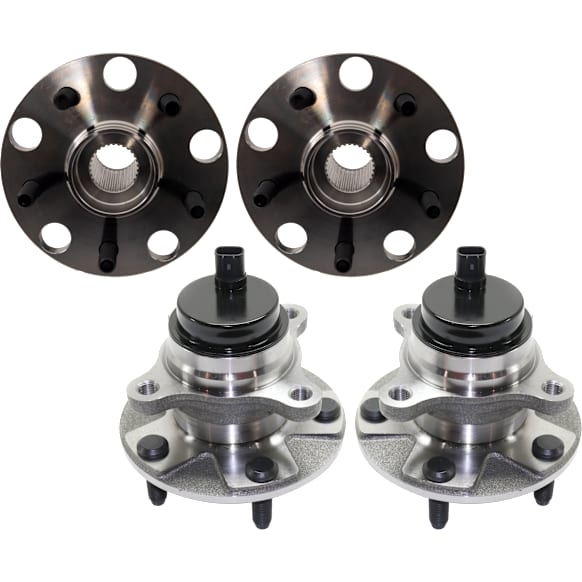 Front and Rear, Driver and Passenger Side Wheel Hub, 5 Lugs, With Bearing