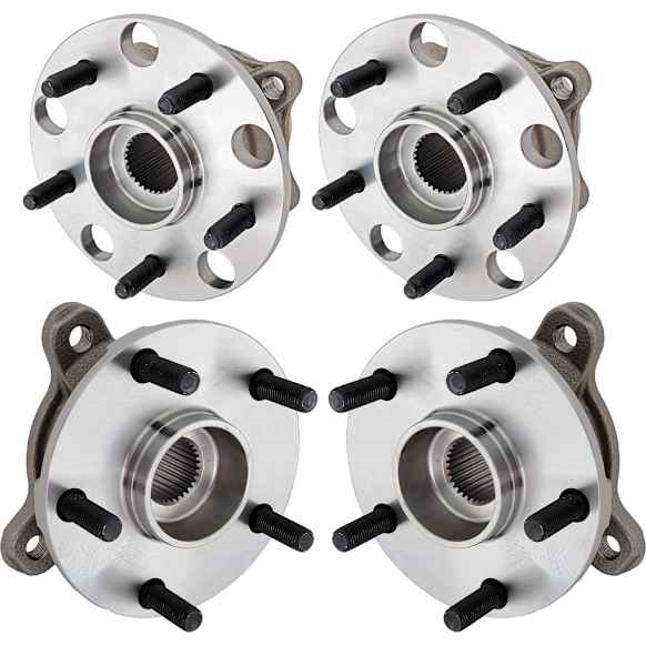 Front and Rear, Driver and Passenger Side Wheel Hub, 5 Lugs, With Bearing, AWD