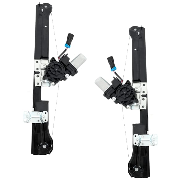 Front, Driver and Passenger Side Power Window Regulator, With Motor