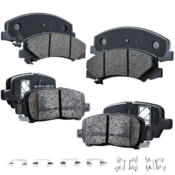 Front and Rear Brake Pad Set, Ceramic