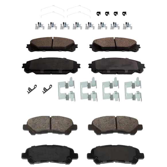Front and Rear Brake Pad Set, Ceramic