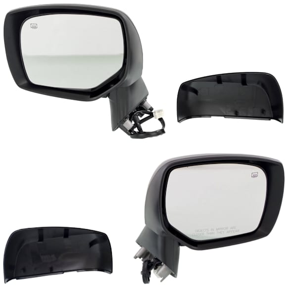 Driver and Passenger Side Mirrors, Power Adjust, Manual Folding, Heated, With 1 Paintable and 1 Textured Black Cap, No Signal Light, Memory, Puddle Light, Auto-Dimming, and Blind Spot Feature