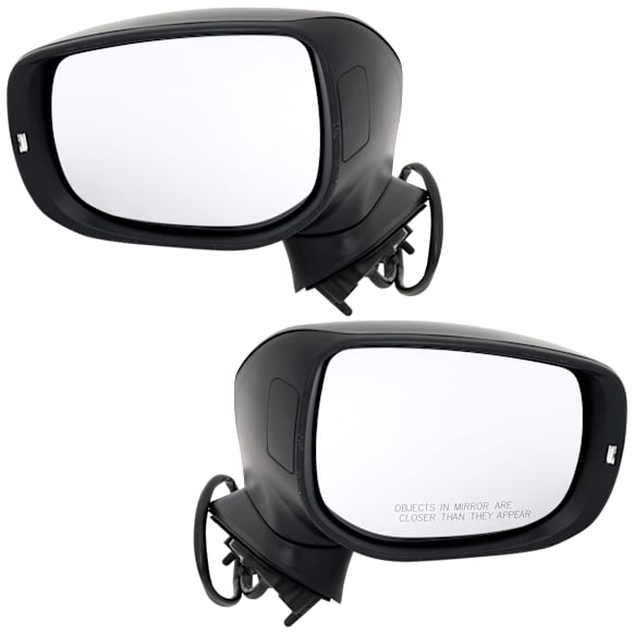 Driver and Passenger Side Mirrors, Power Adjust, Manual Folding, Heated, Paintable, In-housing Signal Light, No Memory, No Puddle Light, No Auto-Dimming, With Blind Spot Light in Housing