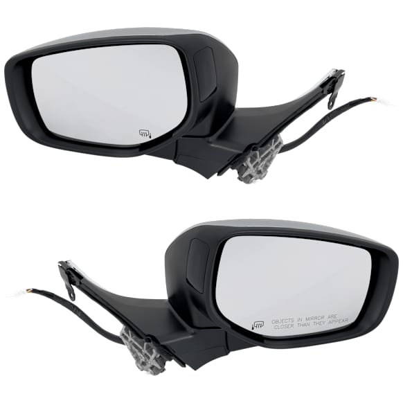Driver and Passenger Side Mirrors, Power Adjust, Power Folding, Heated, Chrome, In-Housing Signal Light, With Memory, No Puddle Light, No Auto-Dimming, With Blind Spot Detection in Glass
