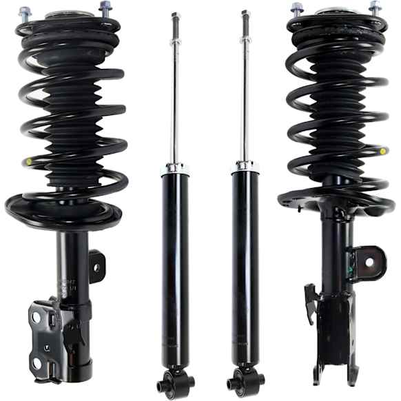 Front and Rear, Driver and Passenger Side Shock and Fully Loaded Strut, FWD