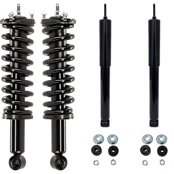 Front and Rear, Driver and Passenger Side Shock and Fully Loaded Strut, 4WD