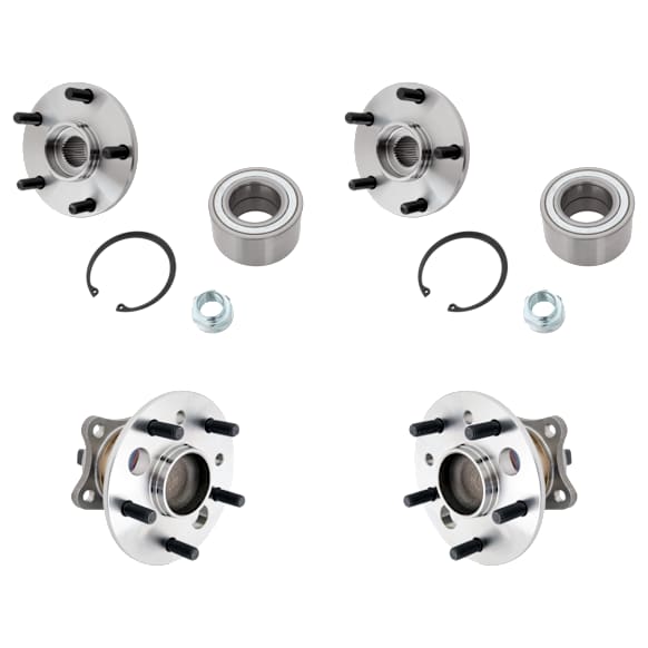 4-Wheel Set Front and Rear, Driver and Passenger Side Wheel Hubs and Wheel Bearings; With Sensor, 3.0L Engine