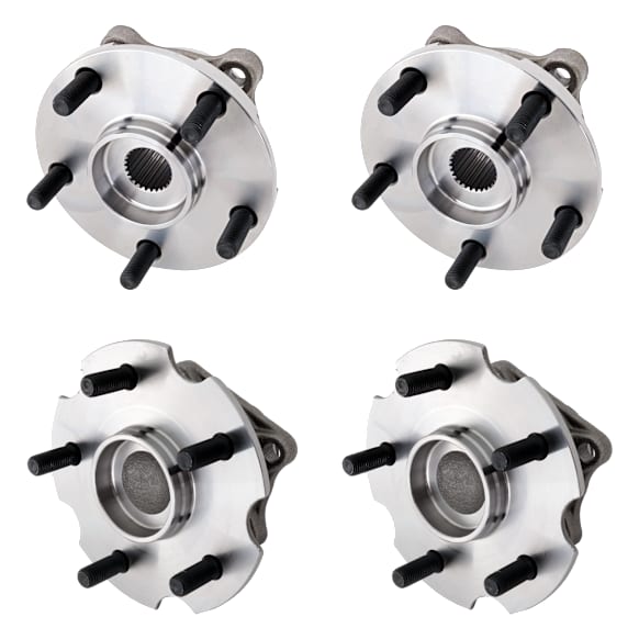 4-Wheel Set Front and Rear, Driver and Passenger Side Wheel Hubs, With Bearing, With Sensor, 4 Cyl., 1.8/2.4/2.5L Engines