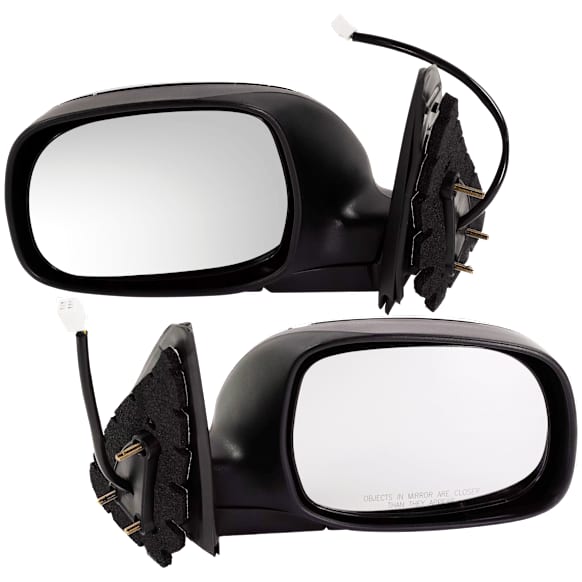 Crew Cab Pickup Driver and Passenger Side Mirror, Power Adjust, Heated, Manual Folding, Chrome, No Signal Light, No Memory, No Puddle Light, No Auto-Dim, No Blind Spot Feature