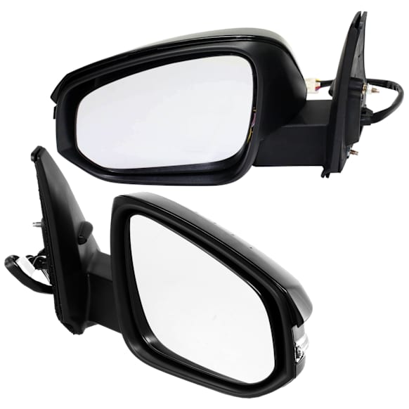 Driver and Passenger Side Mirrors, Power Adjust, Manual Folding, Heated, Paintable, In-housing Signal Light, No Memory, With Puddle Light, No Auto-Dimming, No Blind Spot Feature