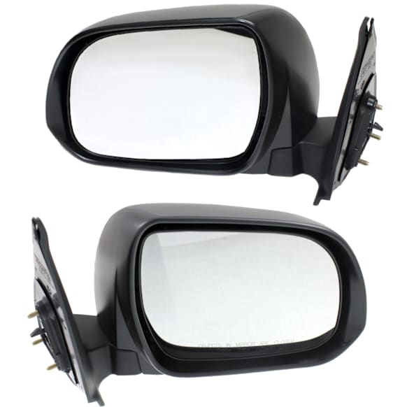 Driver and Passenger Side Mirrors, Manual Adjust, Manual Folding, Non-Heated, Textured Black, No Signal Light, No Memory, No Puddle Light, No Auto-Dimming