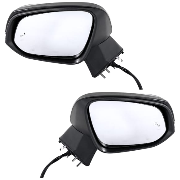 Driver and Passenger Side Mirror, Power Adjust, Manual Folding, Heated, Paintable, In-housing Signal Light, No Puddle Light, With BSD in Glass and Side Object Sensor, Japan/USA Built Vehicles