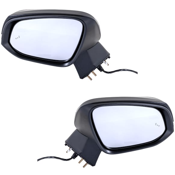 Driver and Passenger Side Mirror, Power Adjust, Heated, Manual Folding, Paintable, In-housing Signal Light, With Puddle Light, With BSD in Glass and Side Object Sensor, Japan/USA Built Vehicles