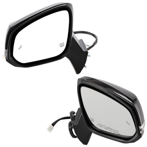 Driver and Passenger Side Mirror, Power Adjust, Heated, Manual Folding, Paintable, In-housing Signal Light, With Memory, With Puddle Light, No Auto-Dim, With Blind Spot Detection in Glass