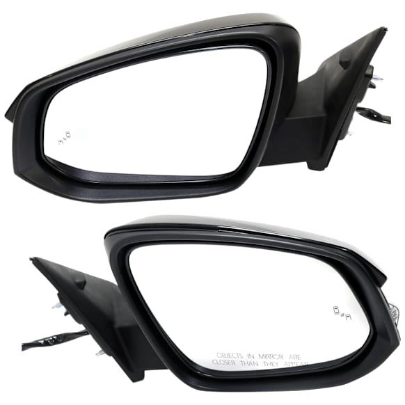 Driver and Passenger Side Mirrors, Power Adjust, Manual Folding, Heated, Paintable, In-housing Signal Light, With memory, With Puddle Light, No Auto-Dimming, With Blind Spot Detection in Glass